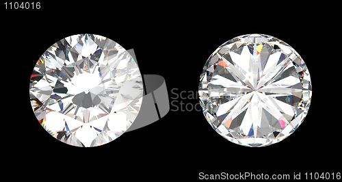 Image of top and bottom view of large diamond