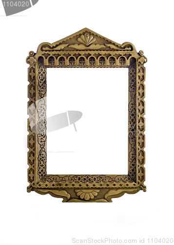 Image of Empty wooden carved Frame for picture or portrait