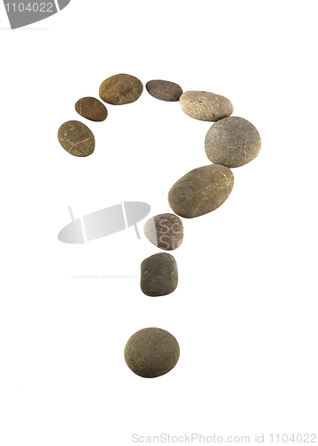 Image of What query mark made of pebbles