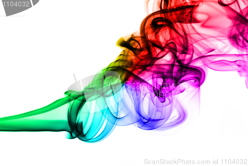 Image of Magic colored smoke curves on the white