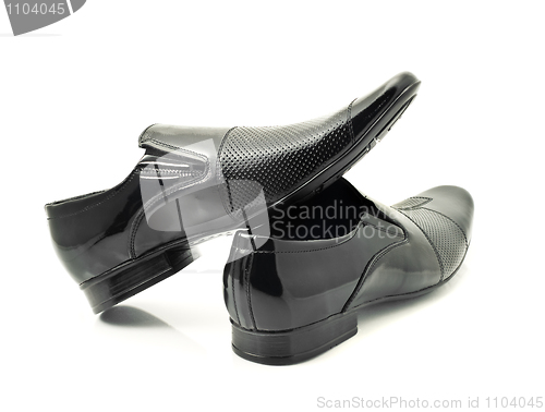 Image of Pair of Classic Mens patent-leather shoes