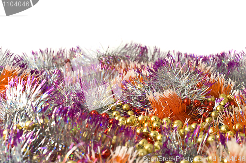 Image of Christmas and New Year decoration - colorful bright tinsel