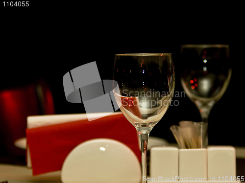 Image of Restaurant - wineglasses and table appointments 