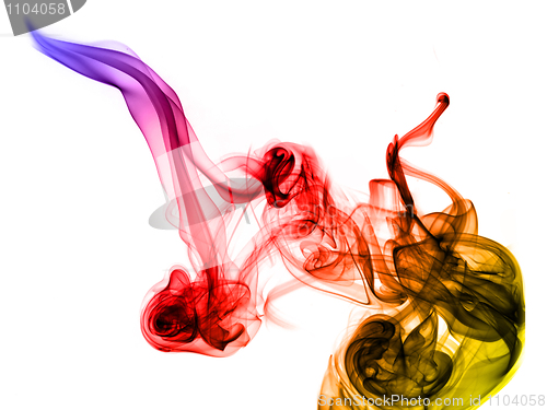 Image of Gradient colored fume on the white background
