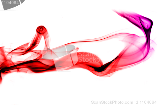 Image of Colorful fume curves on the white background