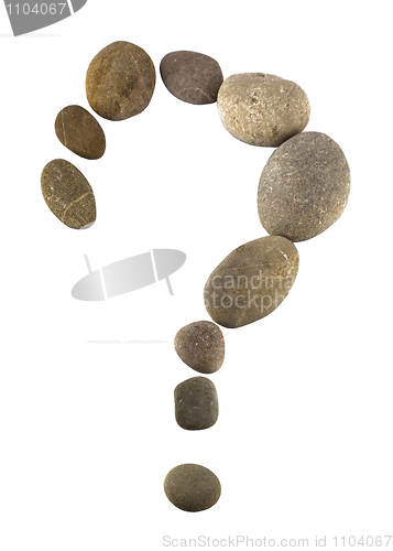 Image of Query sign made of pebbles