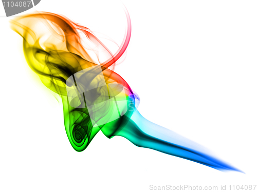 Image of Magic colorful fume curves on white
