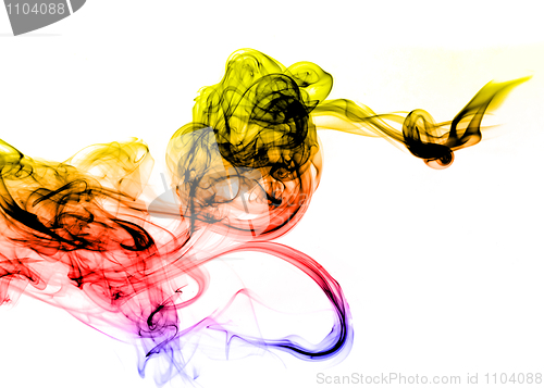 Image of Colored gradient Smoke abstract over white