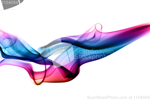 Image of Colored fume waves on white