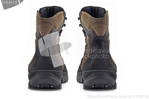 Image of Rear view pair of Warm leather boots