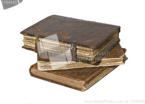 Image of History - Three Old frayed books isolated