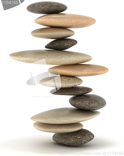 Image of Stability and Zen Balanced stone tower 