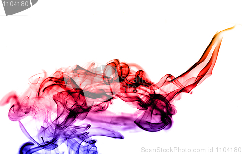 Image of Gradient colored fume abstract over white