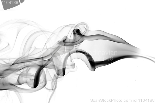 Image of Abstract puff of black smoke on white