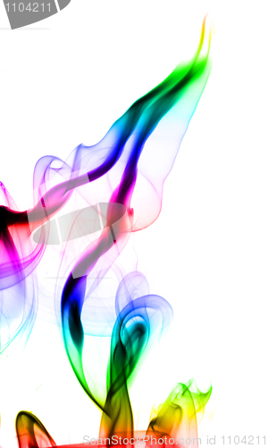 Image of Green and red fume abstract shapes