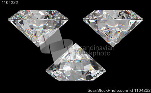 Image of Three different side views of large diamond