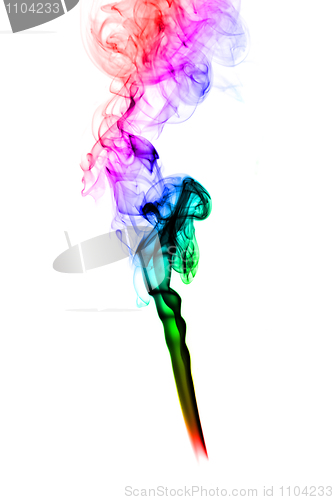 Image of Puff of colored abstract smoke curves