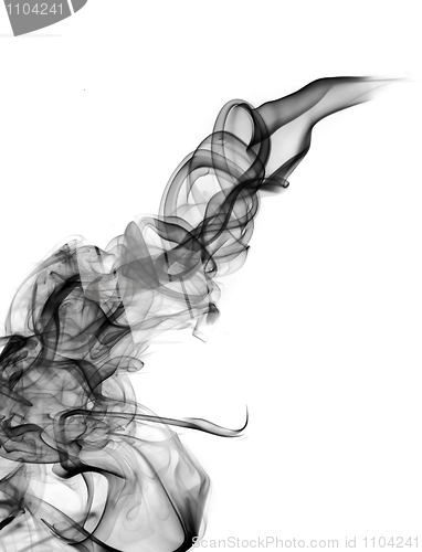 Image of Smoke abstract waves over white