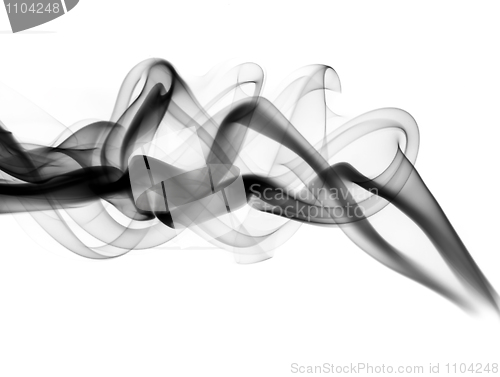 Image of Abstraction. Black puff of smoke on white
