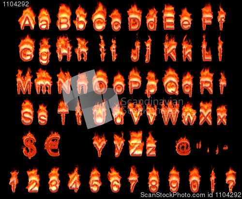 Image of Burning Roman alphabet