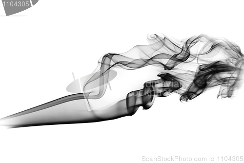 Image of Black smoke shapes on white