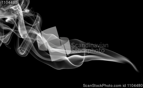 Image of White Abstract fume shapes over black