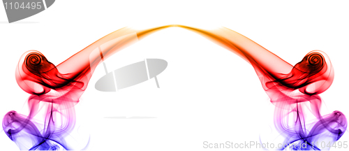 Image of Abstract colored symmetrical smoke arc