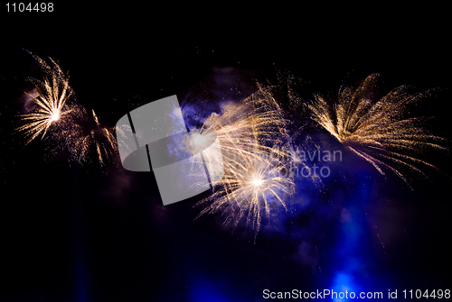 Image of Fireworks in sky at night