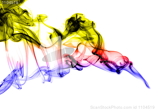 Image of Gradient colored fume on the white background