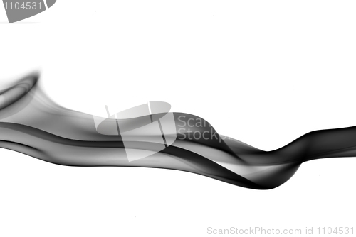 Image of Abstract horizontal smoke wave over white