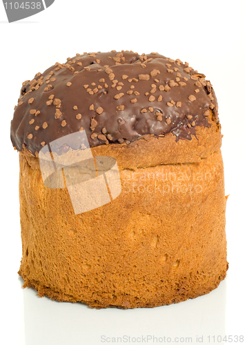 Image of Easter cake with chocolate coating isolated