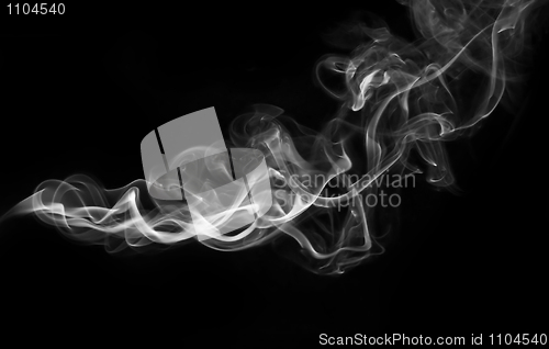Image of White Abstract fume shape over black