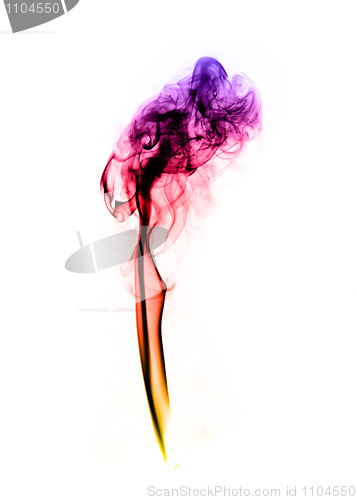 Image of Colorful fume abstract curves over the white