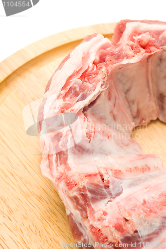 Image of Uncooked Pork ribs with raw meat