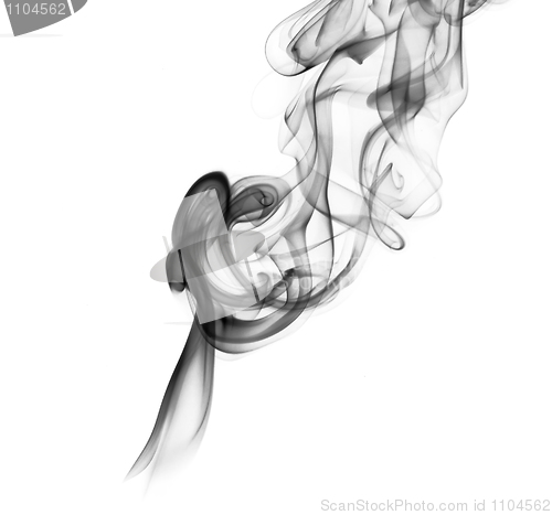 Image of Abstract smoke curves over the white