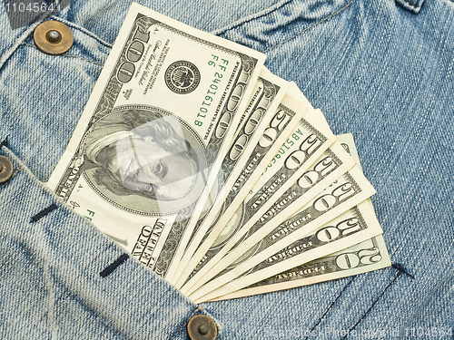 Image of US Money in jeans pocket 