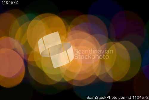 Image of Festive Blurred colorful lights at night