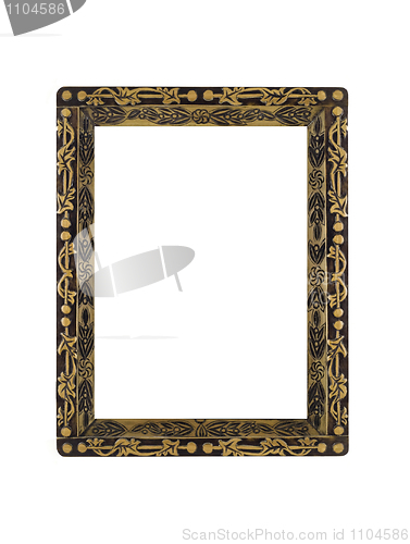Image of Carved emprty Frame for portrait or picture over white