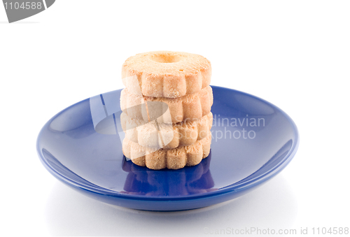 Image of Cookies on the plate over white