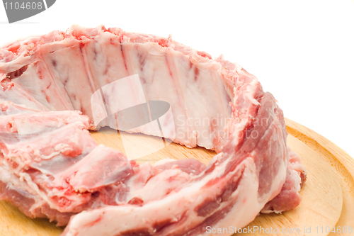 Image of Uncooked Pork ribs with raw meat 