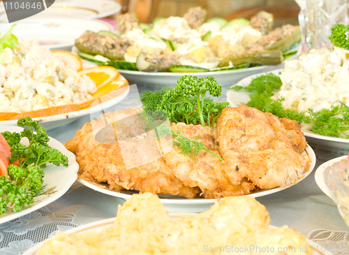 Image of Tasty chops and cutlets. Banquet in the restaurant