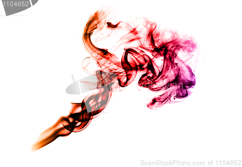 Image of Colorful fume abstract shape on the white