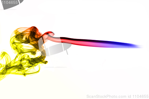 Image of Beautiful colored smoke abstract shape On the white