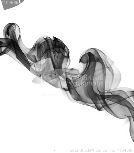 Image of Abstract smoke waves over the white