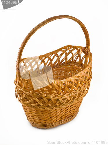 Image of Wicker woven basket over white
