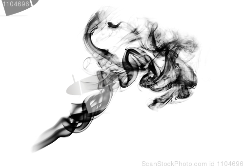 Image of Black fume abstract shape on the white