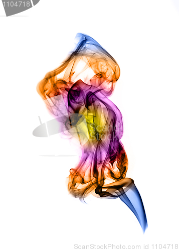 Image of Gradient abstract colorful smoke over white