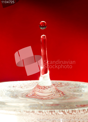 Image of Falling water droplets column