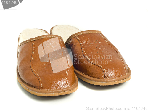 Image of Brown mens house slippers 