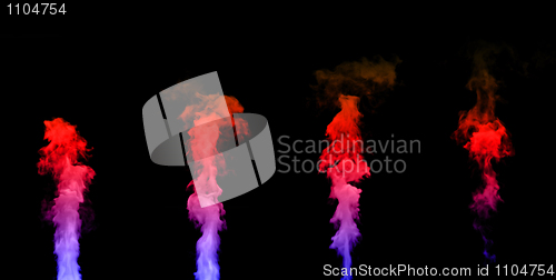 Image of Abstract colored smoke shapes 